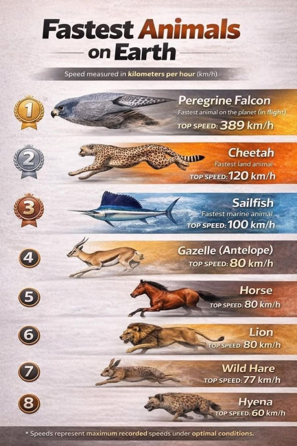 지구상에서 가장 빠른 동물 순위